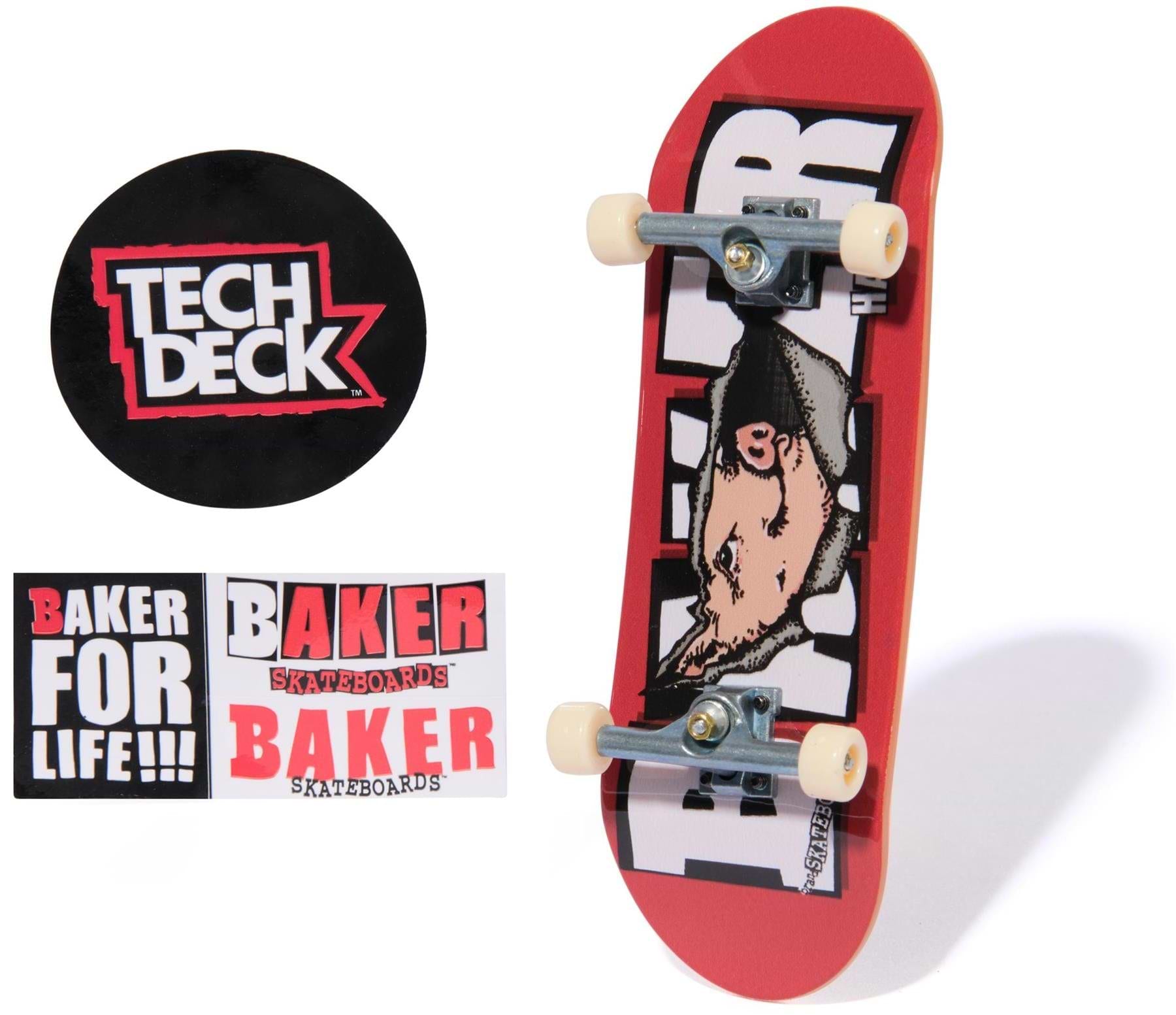 The Tech Deck 96mm M57 Fingerboard - Baker features a pig's head graphic and comes with four Baker Skateboards stickers, ideal for fans and collectors.