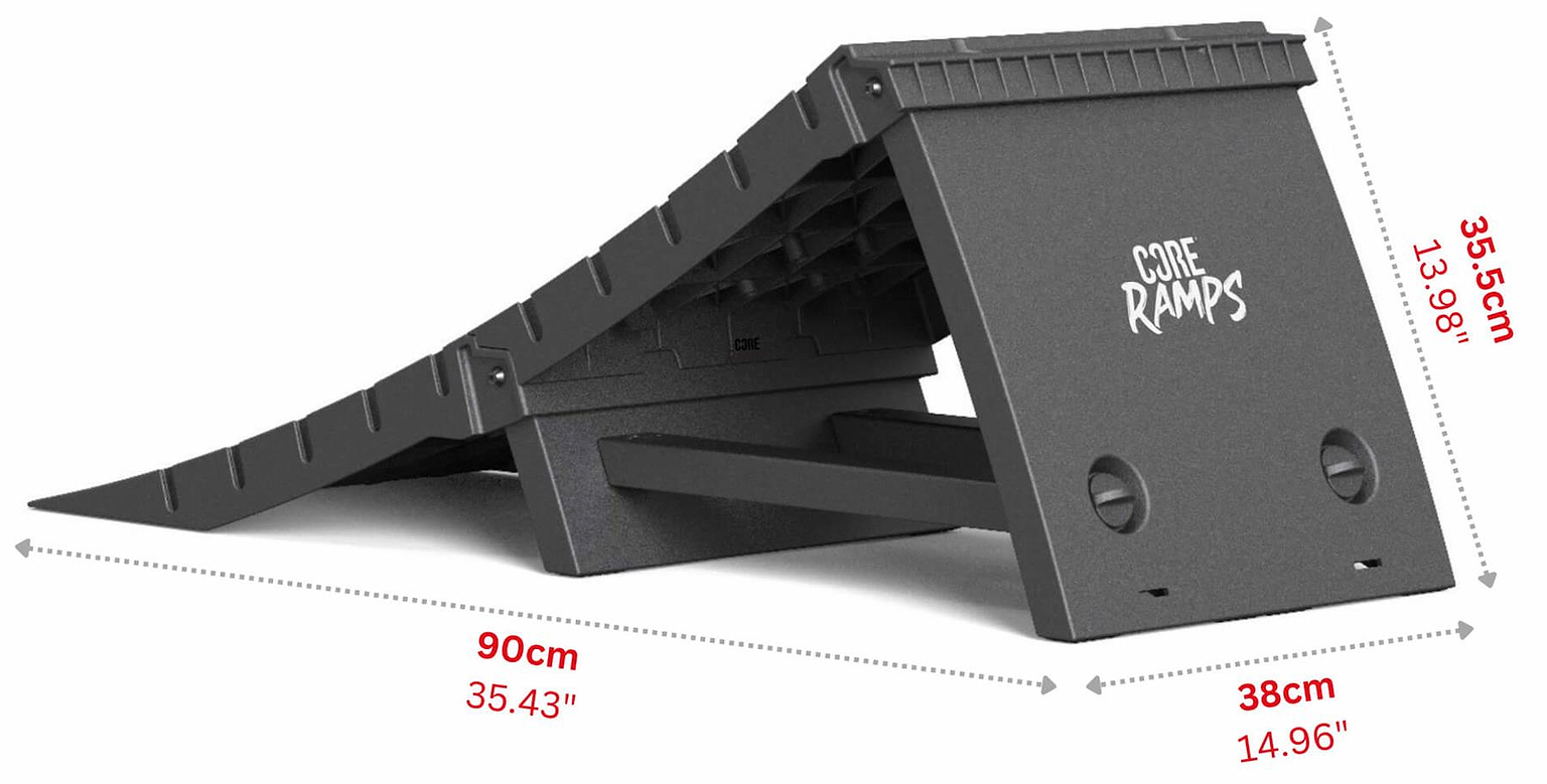 Pair the Black CORE Kicker Ramp with the CORE XL Kicker Ramp Extender from CORE to boost your tricks even higher, thanks to its sturdy support beams, 35.5cm height, and expanded launch when you add the ramp extender.