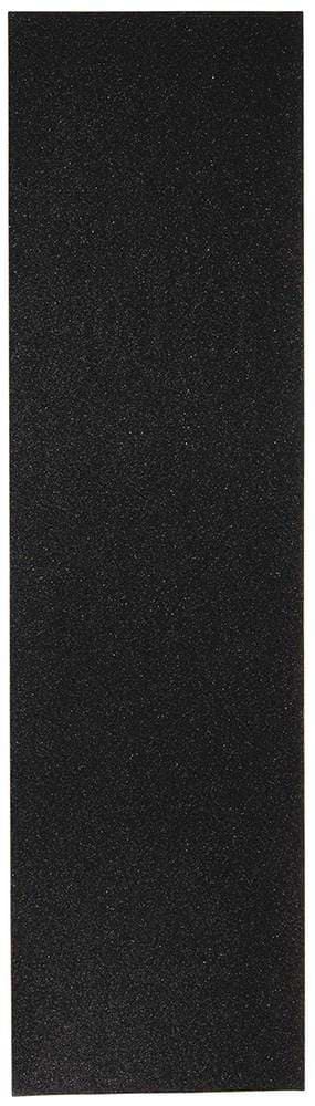 The Enuff 9" Skateboard Griptape - Black features a durable, sandpaper-like surface for excellent traction. It's designed with straight edges and sharp corners for precise application, making it ideal for enhancing skateboard grip.