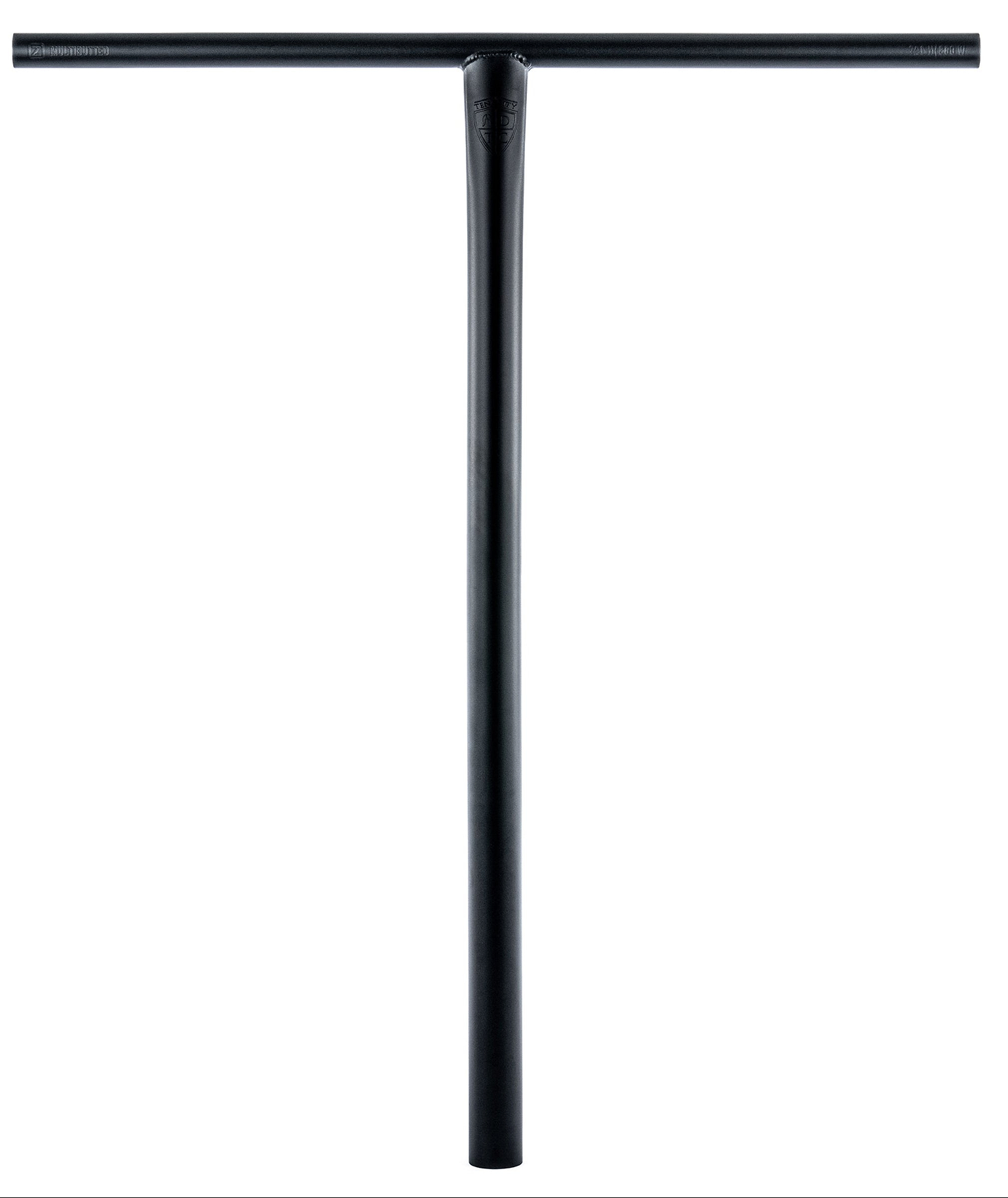 The Ethic DTC Tenacity V2 Steel Oversized HIC Stunt Scooter T-Bars in black (770mm x 600mm) by Ethic are centered on a plain white background.