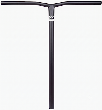 The Legacy Steeltanium Chromo Lite Oversized HIC/SCS Stunt Scooter Bars in black (680mm x 610mm) feature a durable chromoly steel T-shape, matte finish, and a white crown logo near the top center. Compatible with HIC/SCS setups.