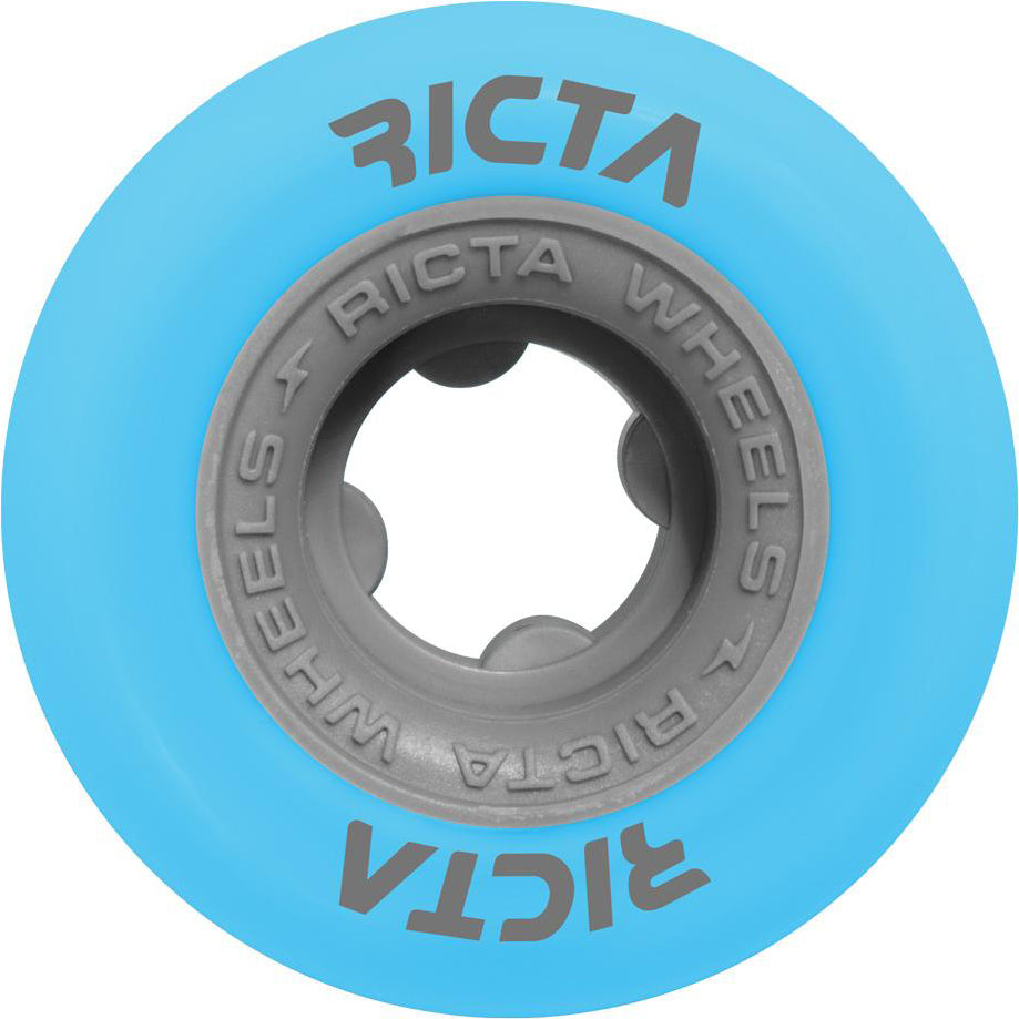 Featuring a blue design with a gray core, the Ricta Clouds Arto Saari 54mm 92A skateboard wheels offer a smooth ride ideal for cruising. The signature “Ricta Wheels” text is printed in gray around the center, while the “Ricta” branding appears twice on the outer edge, emphasizing their identity as part of the popular Ricta Clouds series.