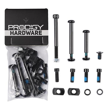 The Blunt Envy Prodigy X Hardware Pack includes black bolts, nuts, and washers—perfect as replacement parts or a hardware pack for your Blunt Envy scooter.