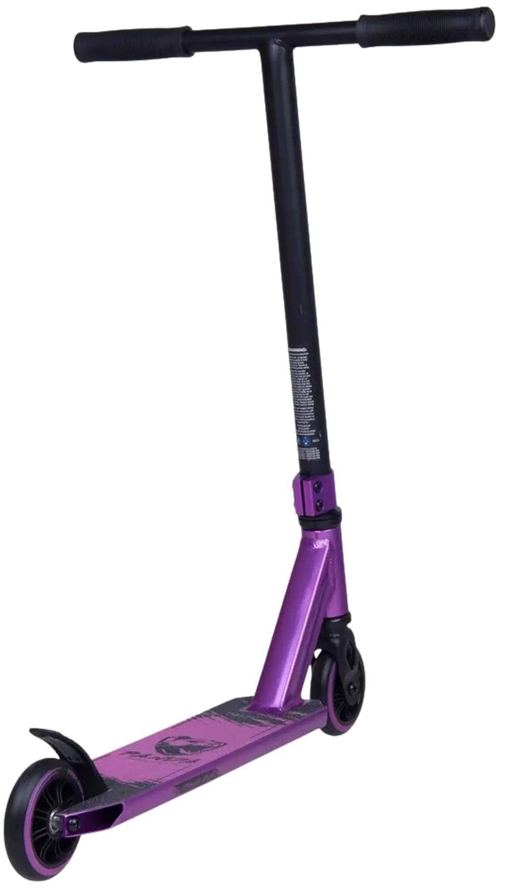 The Panda Cub Complete Stunt Scooter in purple by Panda features black handlebars and wheels, shown angled against a white background—ideal for young riders ready to cruise in style.