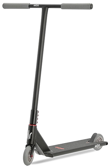 The Aztek Architect 2 Complete Stunt Scooter in Satin Black features a wide T-bar, durable metal deck, and small solid wheels—ideal for tricks, freestyle riding, and street use by urban riders.