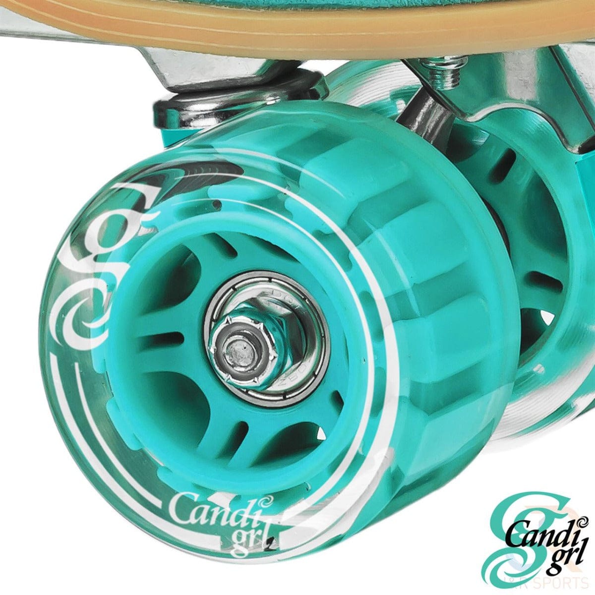 Candi Girl Carlin Womens Quad Roller Skates - Teal - Wheel
