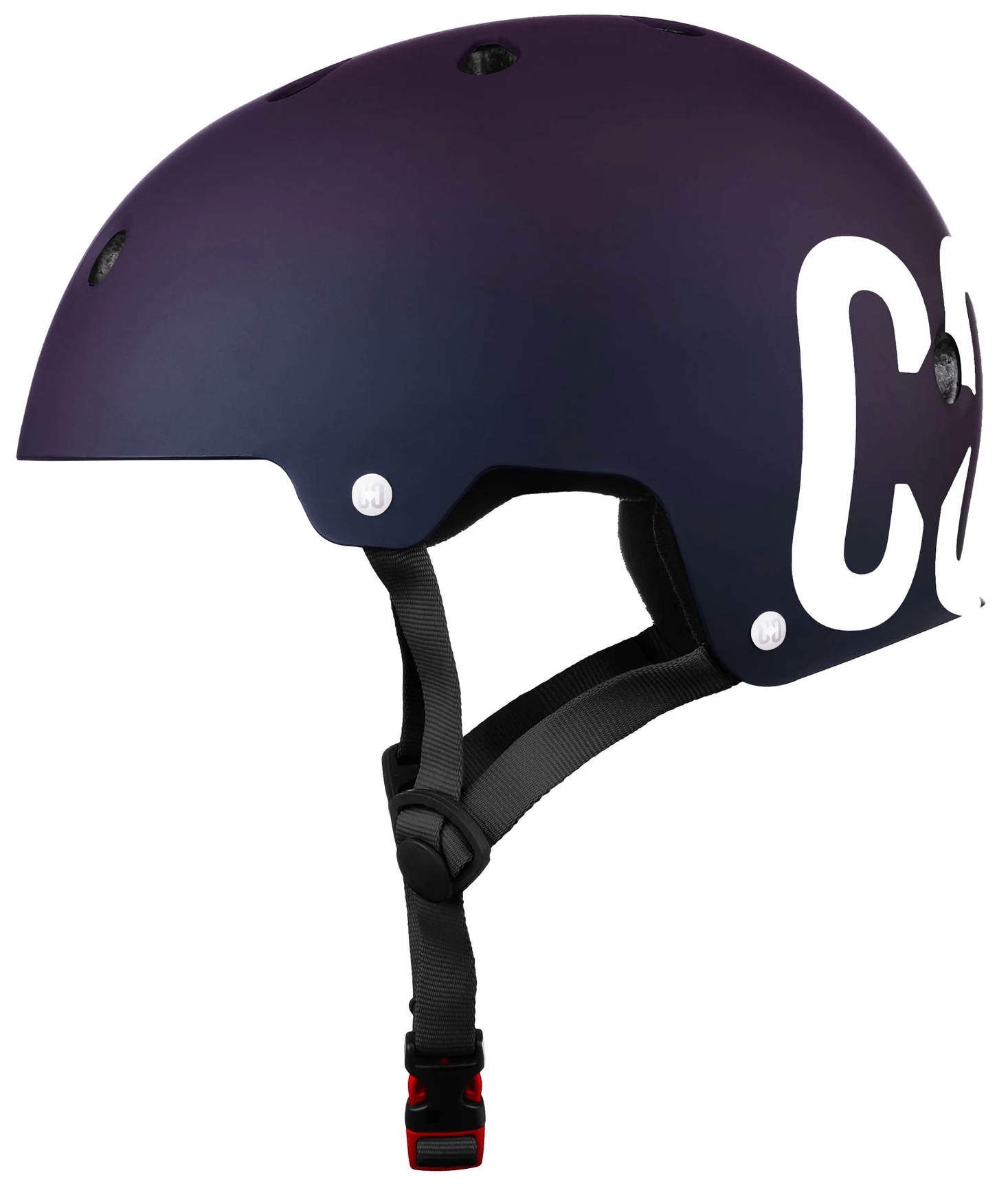 The CORE Street Skate / Scooter Helmet - Neo / White features a matte black finish, ventilation holes, adjustable chin straps, and a white CORE logo on the side—combining safety and street style perfectly.