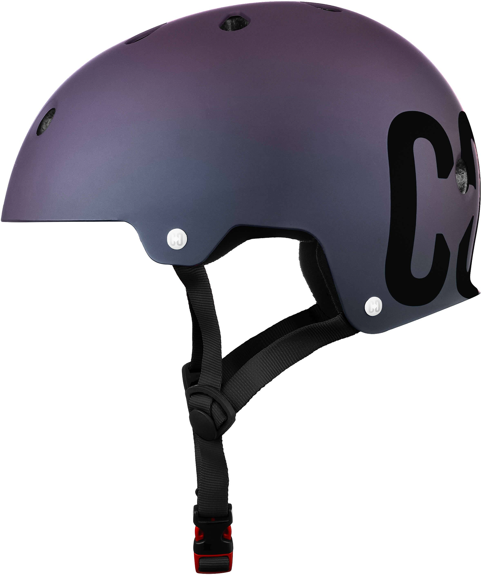 Matte neo purple CORE Street Skate / Scooter Helmet featuring black adjustable straps, multiple ventilation holes, and a bold black “CA” logo on the side—perfect for anyone seeking reliable protection from CORE.