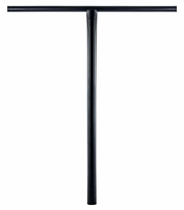 The Ethic DTC Tenacity V2 Steel Oversized HIC Stunt Scooter T-Bars in black feature a long vertical bar and a shorter horizontal bar at the top. This lightweight handlebar, ideal for stunt scooters, is elegantly showcased against a crisp white background.