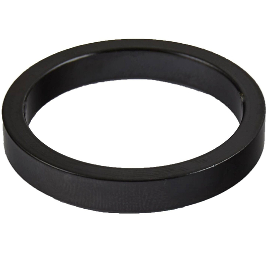 A Dial 911 Scooter Headset Spacer - 10mm in black, with a smooth surface and circular design, is placed against a plain white background.