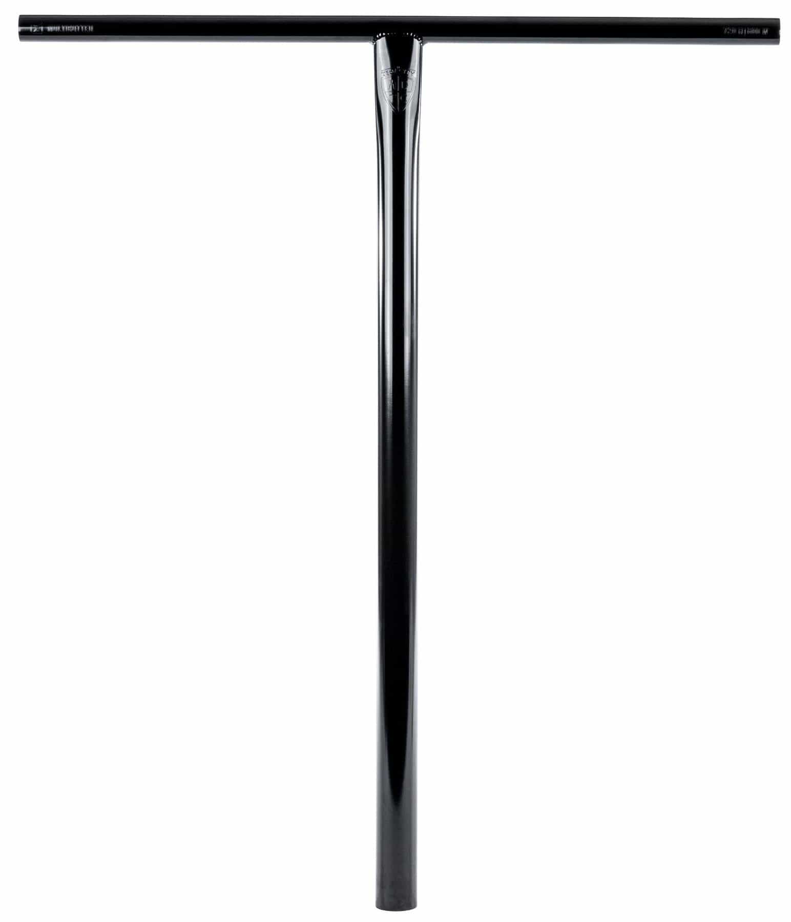 The Ethic DTC Tenacity V2 Steel HIC Stunt Scooter T-Bars in Black Mirror (720mm x 600mm) feature a lightweight, durable steel T-shape design by Ethic, shown on a white background.