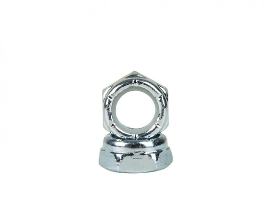 A gleaming Sushi hexagonal nut stands upright on a white background, ideal as a replacement for your skateboard axle accessories.