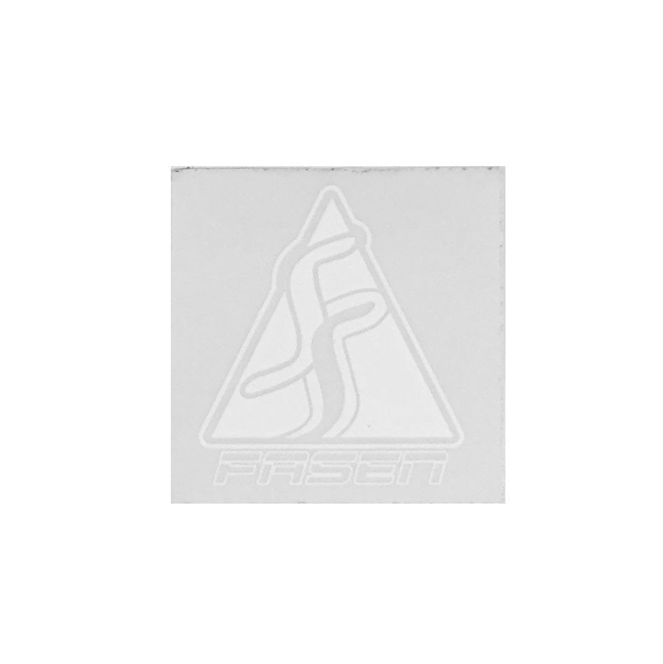 This white, square Fasen Logo Sticker prominently displays a stylish "F" within a triangular shape. At the base of the triangle, "FASEN" is subtly embossed, creating a minimalist design that resonates with any devoted fan of the Fasen brand.