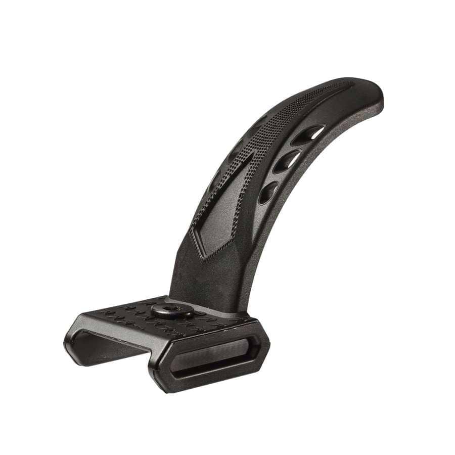 A sleek black Blunt Envy Nylon V2 Stunt Scooter Brake with a curved design, textured grip, and multiple holes on its rectangular base, perfect for machinery or compatible with Blunt Envy decks.
