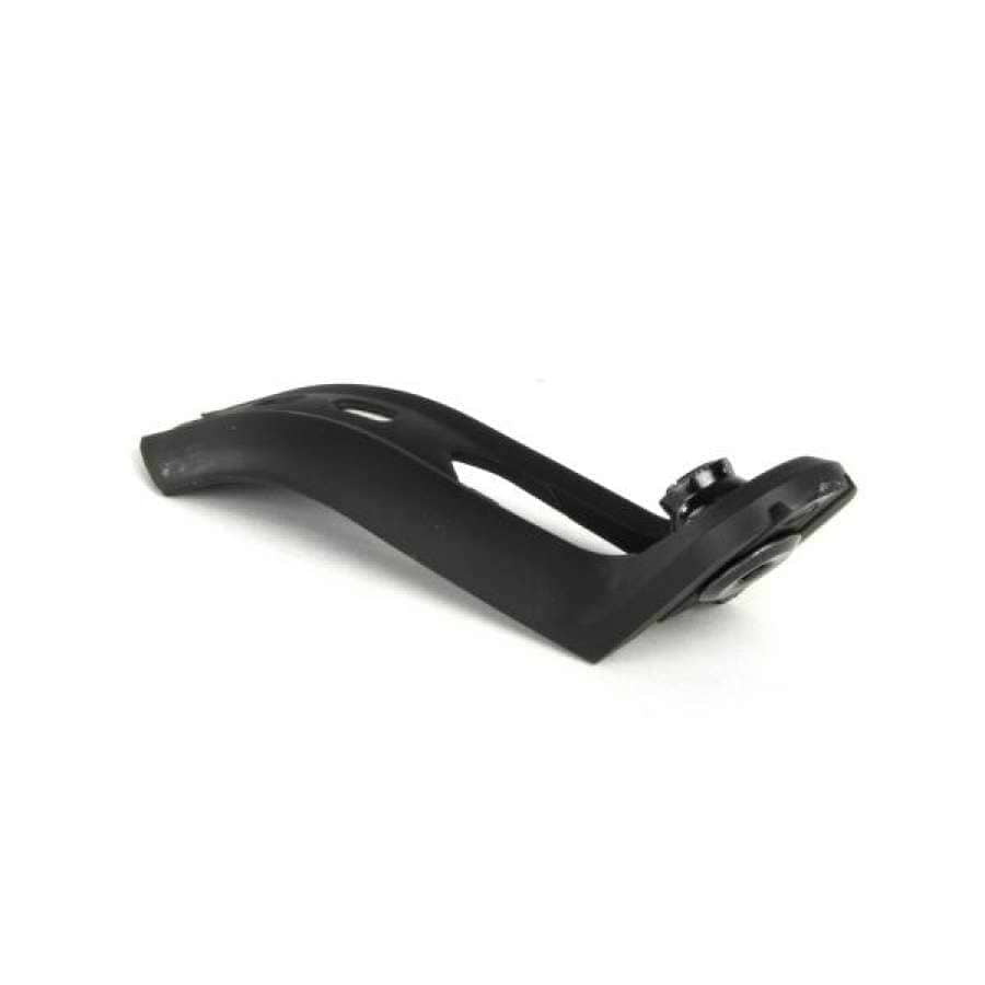 A black plastic door handle with a curved design, echoing the sleek lines of an Ethic DTC Nylon Stunt Scooter Brake, lies on a white background.