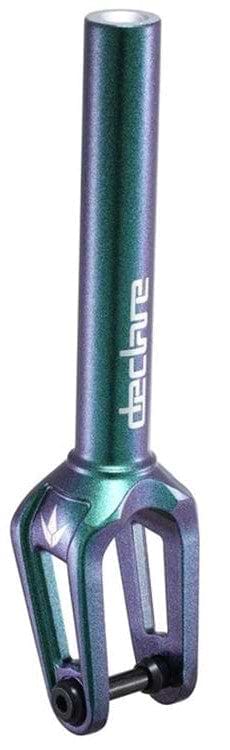 A jade Blunt Envy Declare V2 IHC stunt scooter fork with a sleek design and a side cutout, featuring the brand name "Blunt Envy" in white, seamlessly integrates with an IHC Compression Kit for an unbeatable ride.