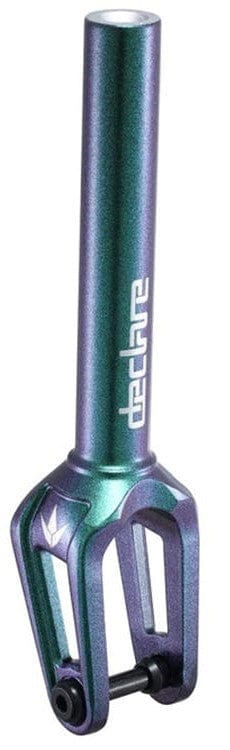 A jade Blunt Envy Declare V2 IHC stunt scooter fork with a sleek design and a side cutout, featuring the brand name "Blunt Envy" in white, seamlessly integrates with an IHC Compression Kit for an unbeatable ride.