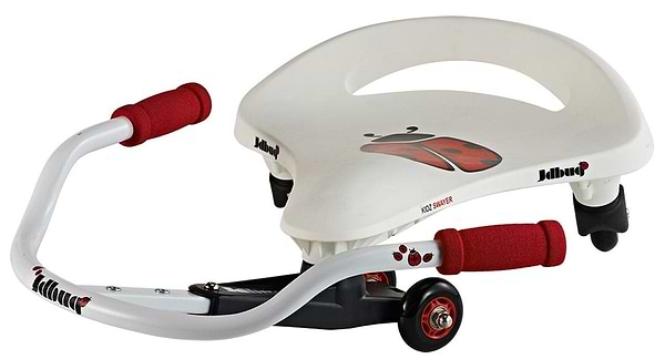 This adorable JD Bug Kids Swayer, in a vibrant white and red color scheme, features a delightful ladybug design with swing action wheels for effortless use both indoors and outdoors. The comfortable seat and handlebars make it an ideal choice for little adventurers looking for a smooth ride.