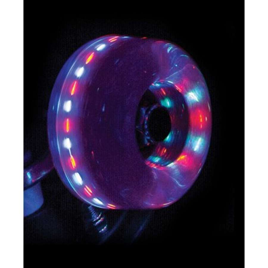Rio Roller Light Up 82A Quad Roller Skate Wheels - Pink Glitter 58mm x 32mm - LED