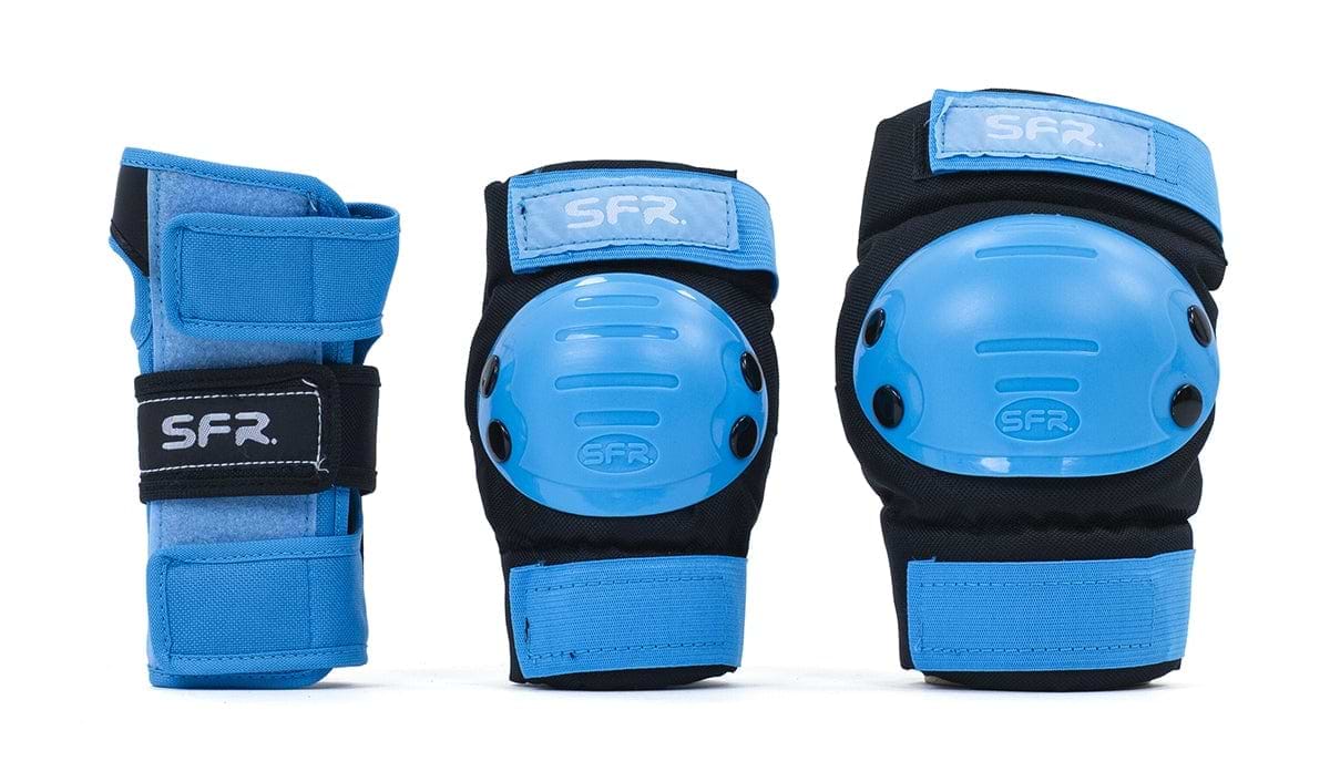 SFR Youth Ramp Triple Skate Protection Pad Set - Black / Blue