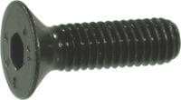 Close-up of the Dial 911 Scooter Brake Bolt, a black countersunk hex socket screw from the brand Dial 911, designed with a threaded body and flat head for compatibility with scooters. This universal brake bolt is displayed horizontally against a plain white background.