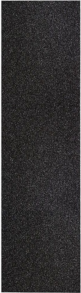 A detailed look at a sheet of Jessup Ultragrip 9" Skateboard Griptape in black reveals its rough, textured surface, ideal for grip-art enthusiasts.