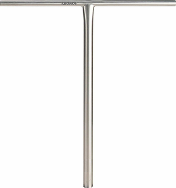 The Longway Kronos Titanium Oversized HIC Stunt Scooter T-Bars in Raw (650mm x 610mm) are lightweight, T-shaped titanium handlebars with a sleek finish, shown against a plain white background.