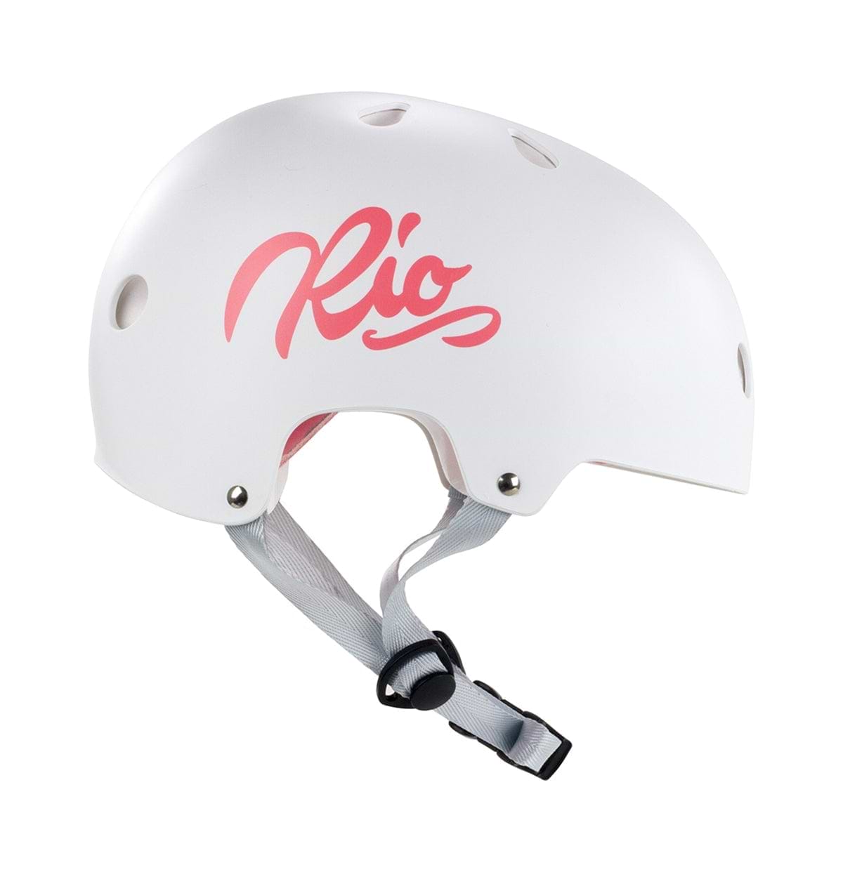 Rio Roller Script Skate Helmet - White - Side