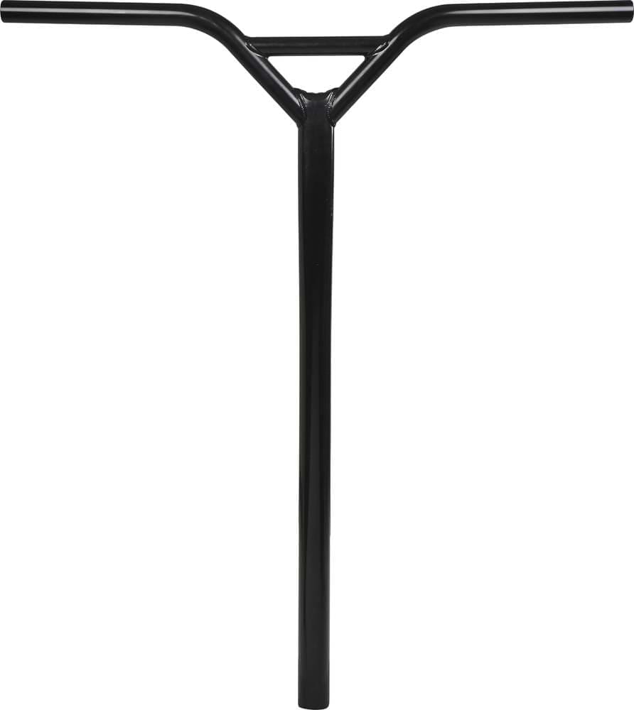The Tilt Sentry Steel Standard SCS Stunt Scooter Bars in black (720mm x 610mm) by Tilt feature a sturdy Y-shaped design, shown from the front view against a white background.