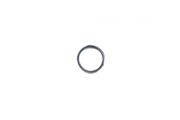 A timeless, unadorned metallic ring rests on a plain white surface, similar to a single Sushi Skateboard Axle Speed Washer crafted to minimize friction and boost performance.