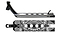 A black and white park-focused scooter deck featuring tribal patterns and the "CORE" brand prominently displayed. The CORE CL1 Black Stunt Scooter Deck measures 5" x 19" and includes three large circular cutouts, a head tube, and a brake. It is shown from both the side and top views, highlighting its striking design.