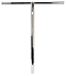 The Supremacy Trojan Steel Oversized SCS Stunt Scooter T-Bars in Chrome, with dimensions of 710mm x 610mm, stand upright against a plain white background. The sleek chrome design highlights its focus on ultimate control and durability, while the high tensile Chromoly construction ensures top-tier performance.