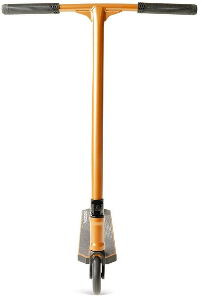 Front view of the Madd Gear Viral KAOS Complete Stunt Scooter in copper with black handlebars and deck, photographed against a white background.