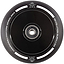 Close-up of the Revolution Hollowcore 110mm Stunt Scooter Wheel in black, featuring white text "110MM HOLLOWCORE WHEEL 88A" and "REVOLUTION SUPPLY CO." around the edge. This wheel, crafted by Revolution, showcases a minimalist design with a central hub and subtle decorative logos, making it ideal for premium scooter wheels.