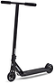 The Union Dot Complete Stunt Scooter - Black features a lightweight frame, two small wheels, straight handlebar with textured grips, and "DOT" and "UNION" branding. The scooter is shown angled to display both the deck and handlebars.