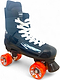 The Supreme Turbo 33 Nylon Quad Roller Skates in black feature red swirl wheels, white laces, and "SUPREME" on the side—classic style meets modern design from Supreme.