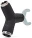 The Rio Roller Quad Roller Skate Tool - Black by Rio Roller is a Y-shaped tool with three socket sizes and a flat wrench extension for adjusting roller skate hardware.