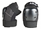 Two black elbow pads with hard gray caps are depicted, crafted for impact protection during activities like skating or biking. Featuring adjustable straps for a secure fit, these pads deliver dependable defensive gear. The brand name, "187," is visible on one of the 187 Killer Pro Elbow Skate Protection Pads models.