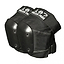 A pair of 187 Killer Slim Knee Skate Protection Pads in black, featuring hard plastic caps and adjustable straps, is set against a white background. Each pad displays the "187" label in white text, showcasing their exceptional skate protection with a memory foam system for added comfort.