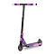 Discover the Invert Supreme Journey 1+ Mini Jamie Hull Stunt Scooter in Tri Electro Pink/Purple, a dynamic choice for the skatepark. It features a sleek black T-bar handle and an eye-catching design with purple, pink, and black hues. The deck beautifully combines purple and black with pink highlights and boasts top-quality components like black wheels with pink accents and vibrant pink-purple handle grips.