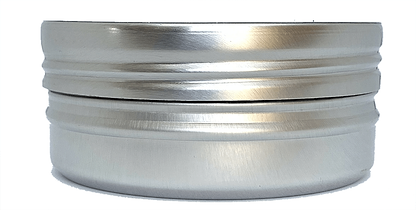 A sleek and modern brushed silver cylindrical container with an opaque lid is home to the premium Logic ABEC 11 Orange Scooter Bearings. The container, crafted with slightly rounded edges and horizontal ridges at the top and bottom, offers a sophisticated appearance perfect for pro setups that require only the best bearings.