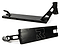 Two views of the Root Industries AIR Boxed Black Stunt Scooter Deck (5.1" x 22"): the top shows the brake and headtube, while the bottom displays a bold "R" logo—sleek design ideal for pairing with AIR Hollowcore Wheels.