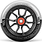 A black and white Madd Gear MFX Syndicate AR120 Dual Urethane stunt scooter wheel with branding and "MGP ACTION SPORTS | ESTABLISHED 2002" text along the rim.