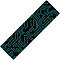 The Logic V2 Stunt Scooter Griptape - Circuit Breaker by Logic features a black rectangular design with a digitally printed cyan circuit board pattern. The detailed design boasts lines and nodes, with "LOGIC" prominently displayed in the center, and the ultra-grippy texture provides a striking contrast against the stark white background.