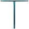 The Union Uniq T Steel Standard IHC Stunt Scooter Bar in Polished Teal (550mm x 520mm) by Union, made from durable chromoly steel with a straight horizontal grip and vertical stem, is shown against a white background.