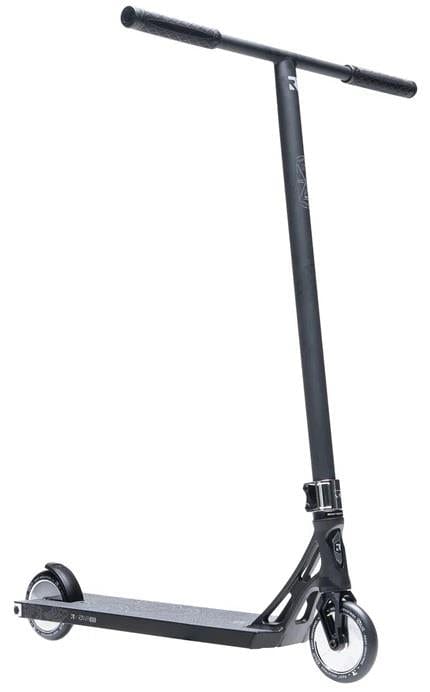 The Root Industries AIR RS V3 Complete Stunt Scooter - Black is a lightweight scooter with a black T-bar, small wheels, and a sleek deck—ideal for tricks and freestyle riding from Root Industries.