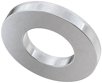The Universal Scooter Wheel Axle Spacer - 1.8mm by Universal is a large, metallic flat washer with a smooth surface and wide central hole, perfect as a scooter axle spacer for universal 1.8mm fit.