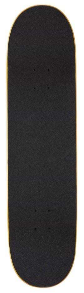 The Arbor Street Logo Blue Complete Skateboard (7.75" x 31.5") by Arbor features a textured grip tape, pre-drilled holes for trucks, and a rounded nose and tail with curved edges—ideal for beginners.