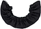 The SFR Ice Skate Blade Soakers - Black, by SFR, features a black semi-circular padded band with an elastic edge and fleece interior. It serves as a warm, absorbent microfiber cover, likely providing moisture protection for clothing or furniture.