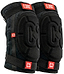The CORE Flex Knee Gasket Skate Protection Pads in black by CORE feature red and white logos, adjustable straps, and provide knee protection with maximum mobility for sports or protective use.